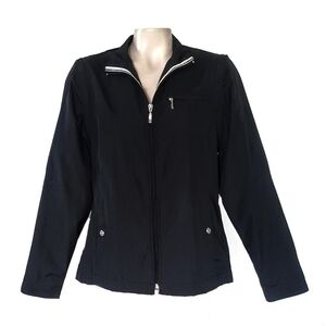 Izod XFG Womens Black Windbreaker Activewear Golf Tennis Preppy Athlesure